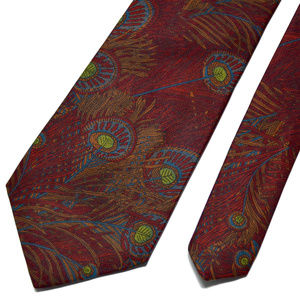 Liberty of London Peacock Feather Print Silk Tie